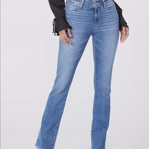 PAIGE High rise Manhattan bootcut in Spritz distressed